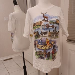 4/$40 White Scotland Tee - Size Medium